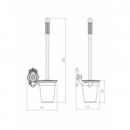 Ершик для туалета Milacio Valls MC.924.BR бронза фото
