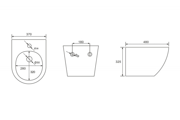 Биде подвесное Abber Bequem AC1150MB черное матов фото
