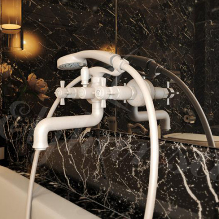 Смеситель для ванны с душем Elghansa Praktik 2312660-Stone White фото