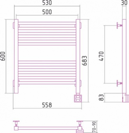 Электрический полотенцесушитель Сунержа Модус 00-0527-6050 фото