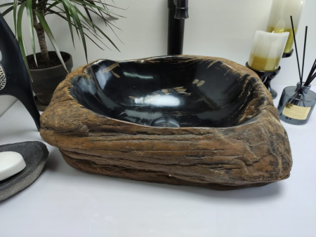 Накладная раковина из окаменелого дерева FSB-0409 фото