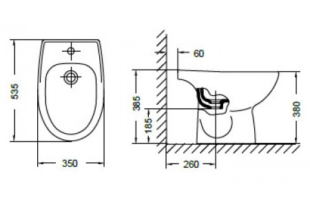 Биде напольное Gala Nila 17360 (71783) фото