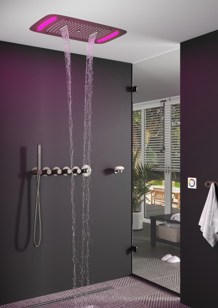 Душевая система встроенная с термостатом Timo Saona SX-2319/18SM черное золото фото