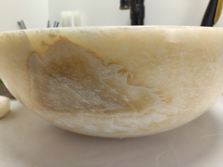 Накладная раковина из оникса Indo Bowl Yellow Medium TinLip BO-00501 фото