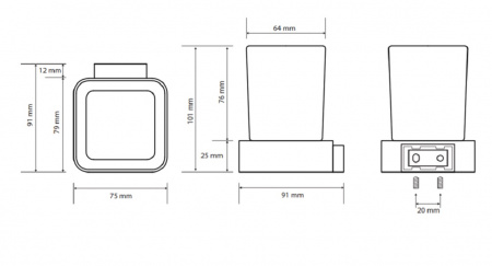Стакан для зубных щеток Bemeta Solo 139110012 фото