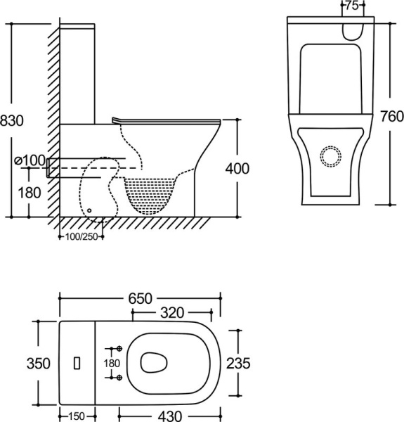 Унитаз напольный со смывом торнадо SantiLine SL-5043 с сиденьем фото