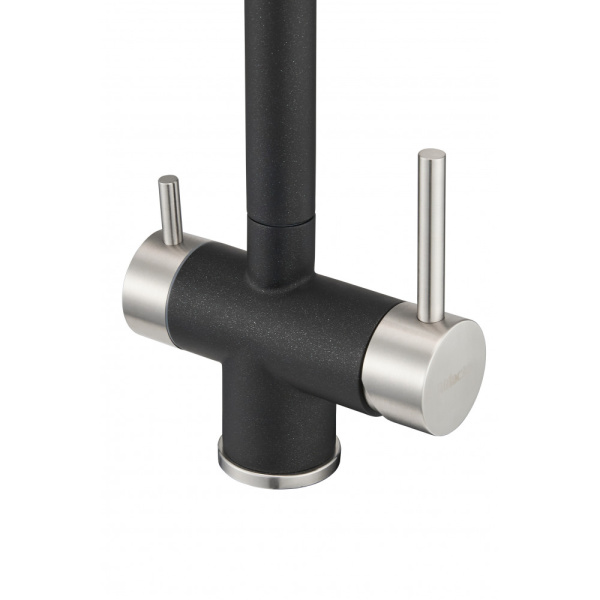 Смеситель для кухни под фильтр Milacio Ultra Vicar MCU.554.MB черный матовый/хром фото