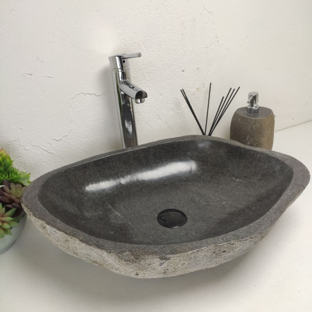 Накладная раковина из речного камня RS01390 (59*46*13) фото