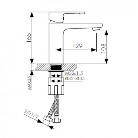 Смеситель для раковины Kaiser Elite 01011-2 черный фото