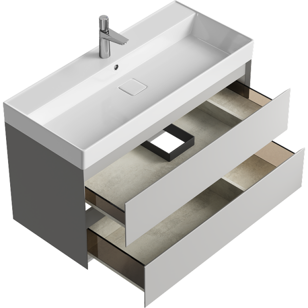 Тумба под раковину Aqwella Geometria 100 GE01102ST серый туман фото