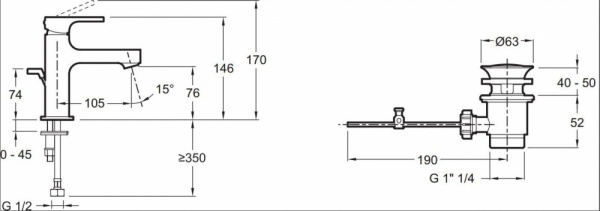 Смеситель для раковины Jacob Delafon Strayt Mini E8776-CP фото
