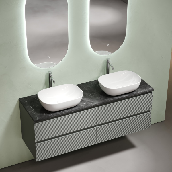 Столешница с отверстием под смеситель Sancos TT140A1X 140 см, black sky фото