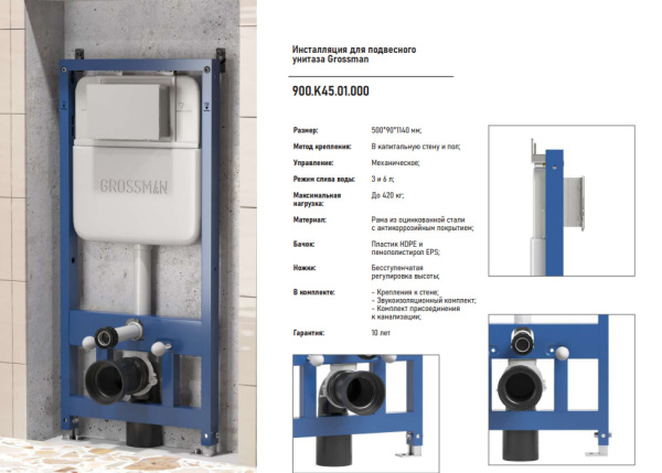 Инсталляция для унитаза Grossman 900.K42.01.000 фото