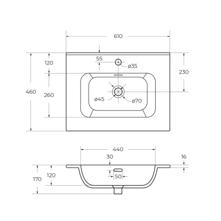 Раковина Cezares CZR-8095-60 60 см фото