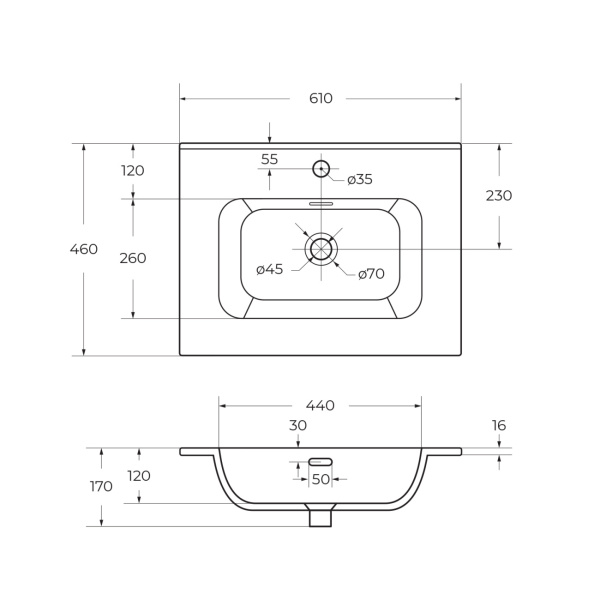Раковина Cezares CZR-8095-60 60 см фото