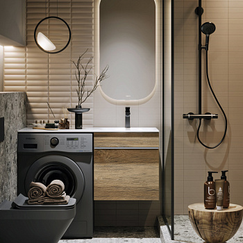 Тумба под стиральную машину Aqwella Terra 115 TER01051DB дуб балтийский фото