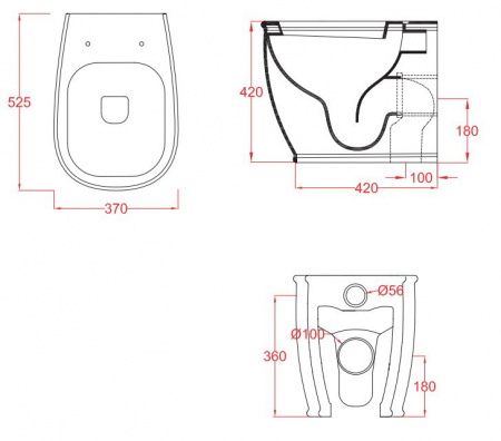 Унитаз приставной Artceram Azuley AZV002 01 00 bi фото