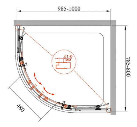 Душевой уголок Cezares Eco ECO-RH-2-100/80-P-Cr 100х80 см фото