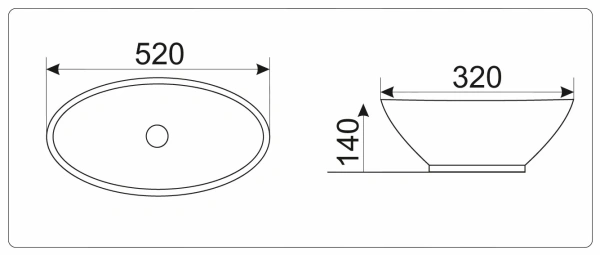 Накладная раковина GID 9021 52х32 фото