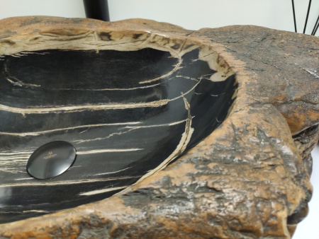 Накладная раковина из окаменелого дерева FSB-0408 (76*41*17) фото