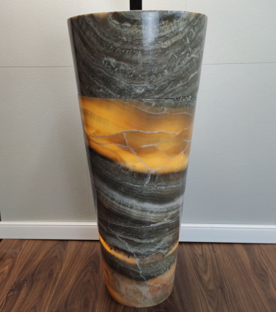 Раковина напольная из оникса Grey ON-01351 (40*40*90) фото