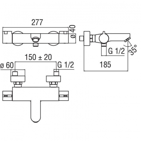Термостат для ванны Nobili ABC (AB87010/1CR) фото