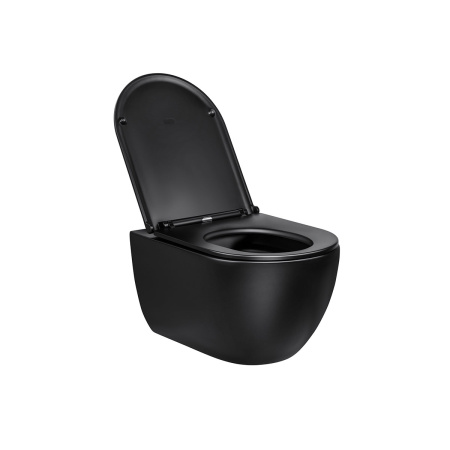 Подвесной унитаз безободковый Vincea Evo VT1-34MB с сиденьем фото