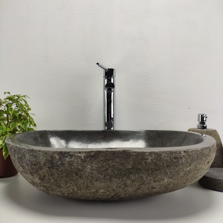 Накладная раковина из речного камня RS0904 (55*38*15) фото