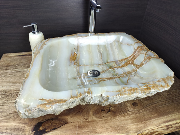 Накладная раковина из оникса Indo Erozy Green XL EO-00058 фото