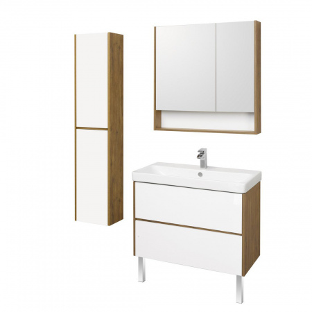 Зеркало-шкаф Акватон Сканди 85 1A252302SDZ90 белый/дуб рустикальный фото