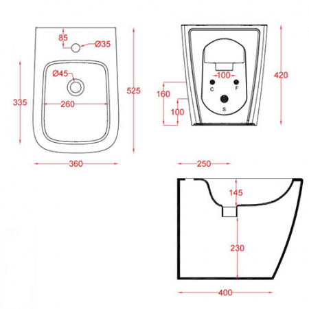 Биде напольное Artceram A16 ASB002 01 00 bi фото