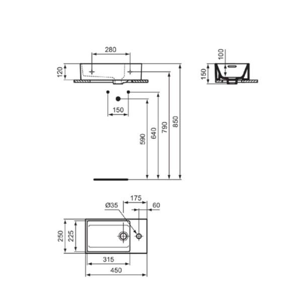 Раковина Ideal Standard Extra T373401 45x25 фото