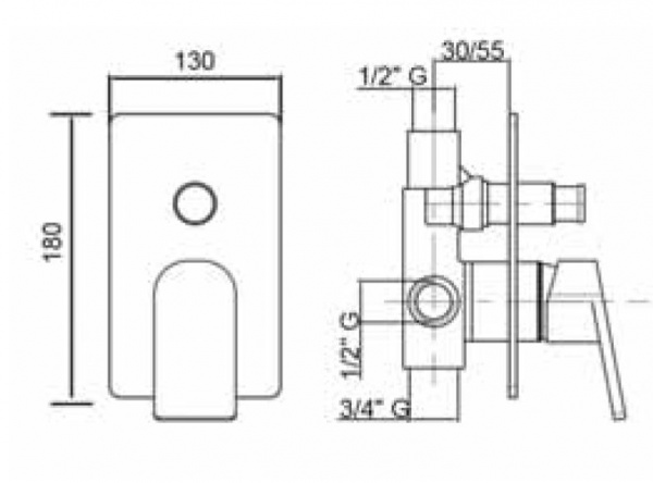 Смеситель для душа Cezares Tirreno TIRRENO-VDIM-01 (с внутренней частью) фото