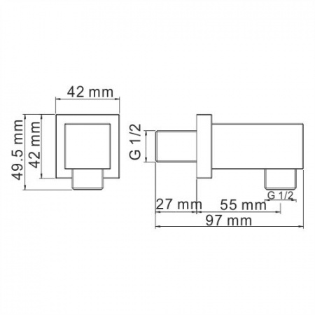 Подключение для душевого шланга WasserKRAFT Exter A108 фото