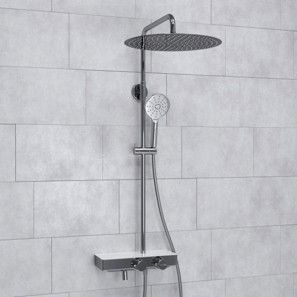 Душевая система (стойка) с термостатом WasserKRAFT Thermo A113.117.127.CH хромоникель фото