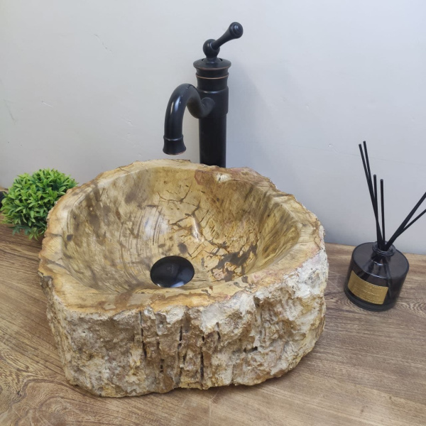 Накладная раковина из окаменелого дерева Fossil Basin OD-01131 (41*35*15) фото