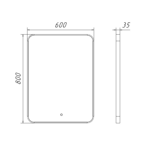 Зеркало с подсветкой LED IC-подсветка холодный свет, сенсорное Comforty Ситара-60 00-00020612 серебрянное матовое фото