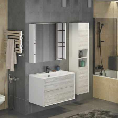 Шкаф-пенал Comforty Женева-35 дуб белый фото