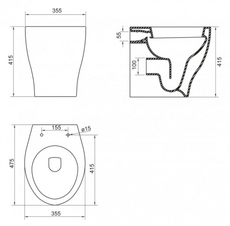Унитаз приставной BelBagno Alba BB125CB фото