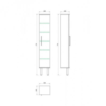 Шкаф-пенал Kaksa Verona 004622 серый фото
