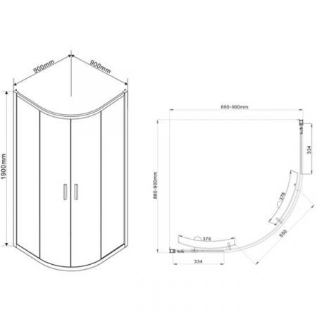 Душевой уголок Vincea Garda VSQ-1G900CLB фото