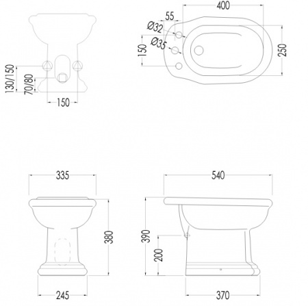 Биде напольное Devon & Devon New Etoile IBBID1FNET фото