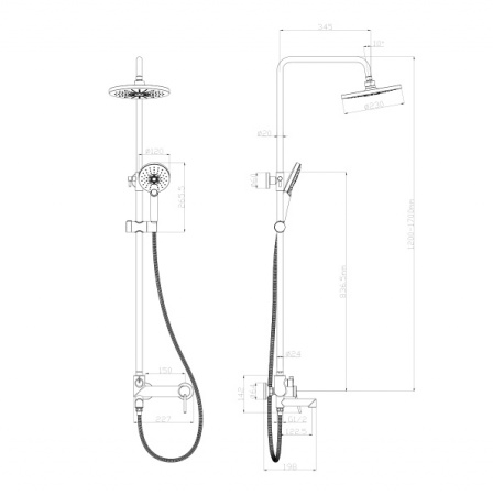 Душевая система (стойка) Lemark Minima LM3862C фото