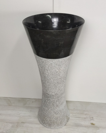 Напольная раковина из мрамора Indo Pedestal Cream/Black MN-391 фото