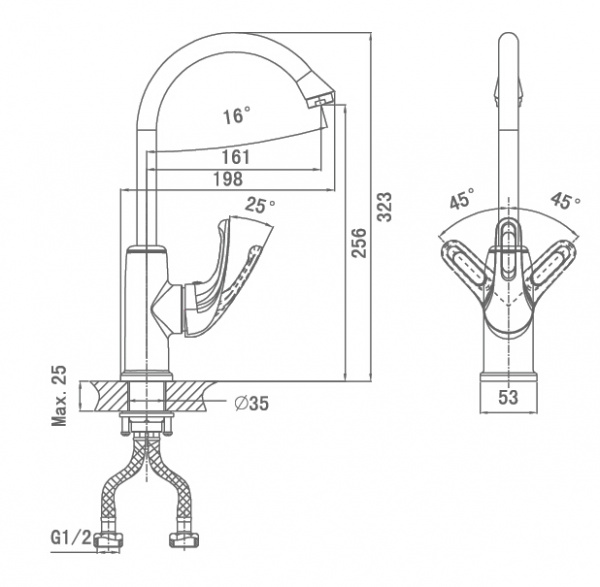 Смеситель для кухни D&K Eucharius Rhein DA1372401 фото
