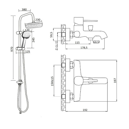 Душевая система Orange Karl M05-934w Белая фото