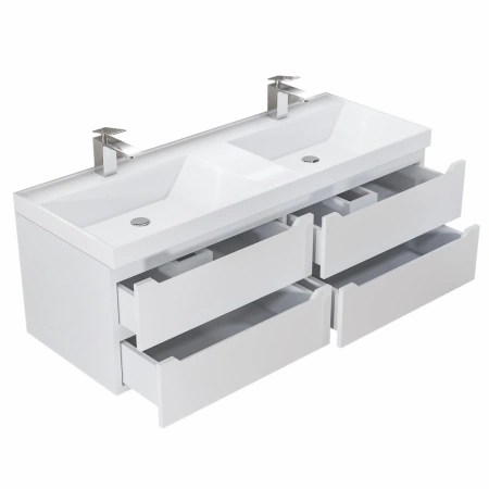 Тумба под двойную раковину Uperwood Tanos 120 2910203301 белая матовая фото