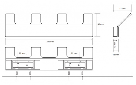 Планка с четырьмя крючками Bemeta Solo 139105212 фото