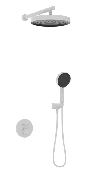 Душевая система скрытого монтажа с термостатом Kaiser Sano 08277-4 белая матовая фото