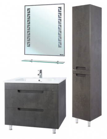 Тумба под раковину с 2 ящ. Bellezza Сириус 80 серый фото